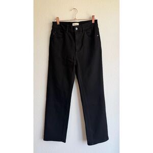 DL1961 Patti Straight High Rise Vintage Ankle Jeans in Black Peached size 26